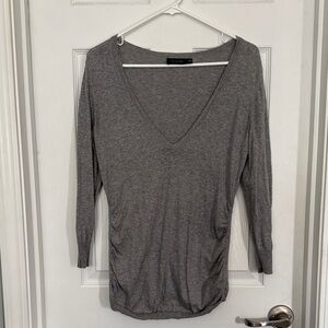 The Limited Gray Long Sleeve V-Neck Top